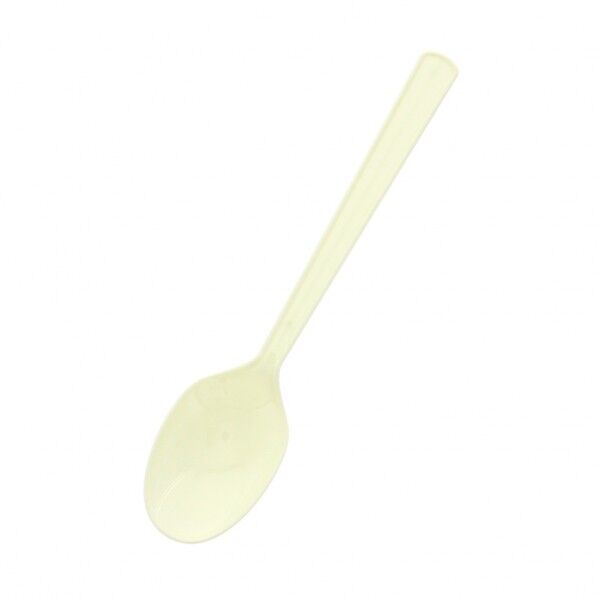 プラスチックスプーン 商売繁盛 16cm 裸 アイボリー