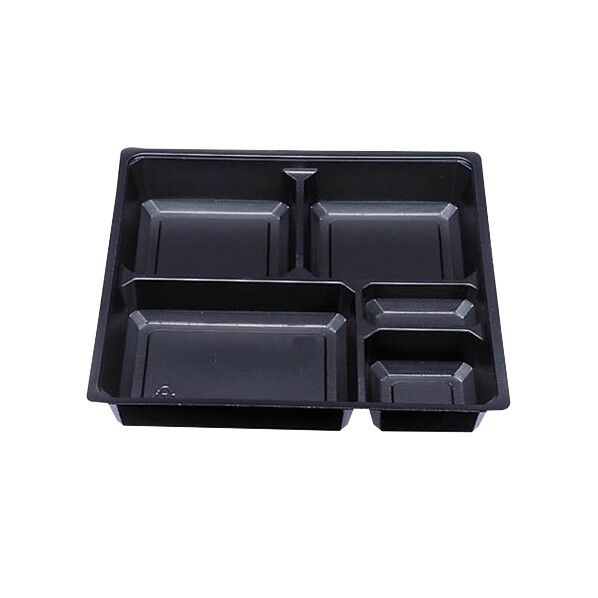 エフピコチューパ 仕出し弁当容器 紙ボックス 中仕切 75-75 A-1 黒 外寸:224×224×35mm 004468530 50枚