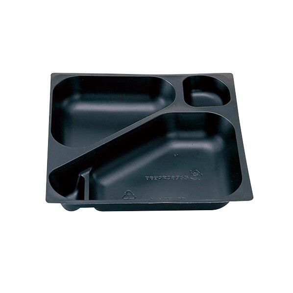 エフピコチューパ 仕出し弁当容器 紙ボックス 中仕切 75-75 K-1 黒 外寸:224×224×35mm 004468532 50枚