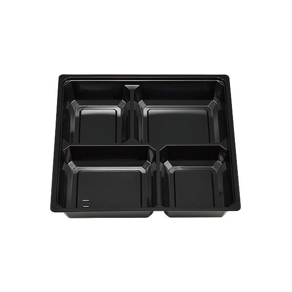 エフピコチューパ 仕出し弁当容器 紙ボックス MSD中仕切 70-70 黒 外寸:210×210×36mm 004468537 50枚