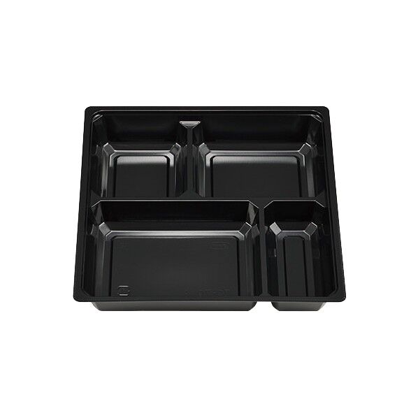 エフピコチューパ 仕出し弁当容器 紙ボックス MSD中仕切 70-70 A 黒 外寸:210×210×36mm 004468538 50枚