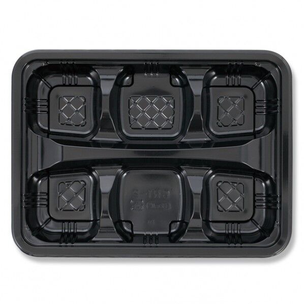 エフピコチューパ 弁当容器 CR弁当 本体 CR-1-2 黒 外寸:230×170×27mm 004468815 50枚