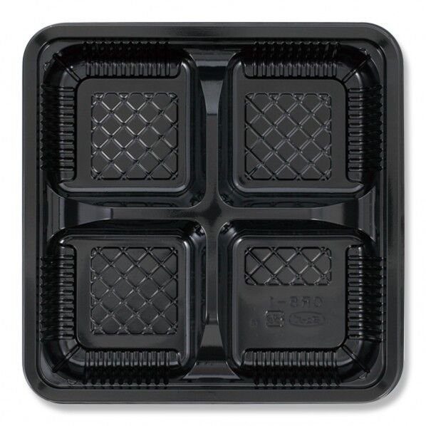 エフピコチューパ 弁当容器 CR弁当 本体 CR-5-1 黒 外寸:208×208×34mm 004468819 50枚