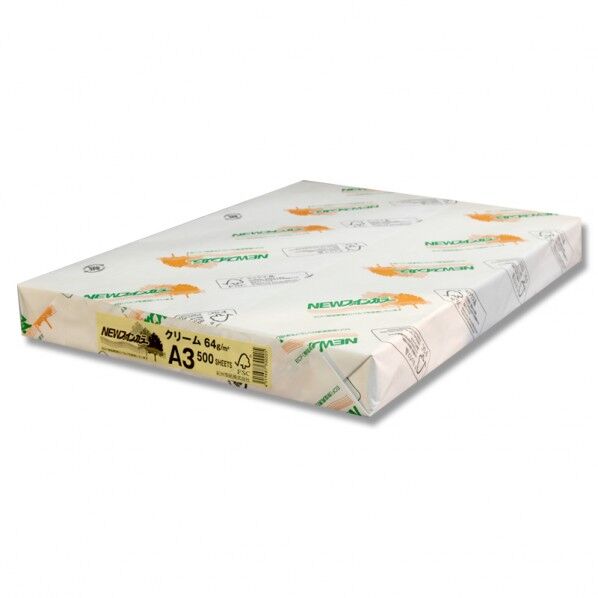 北越コーポレーション コピー用紙 NEWファインカラー A3 クリーム 297×420mm 007574600 500枚