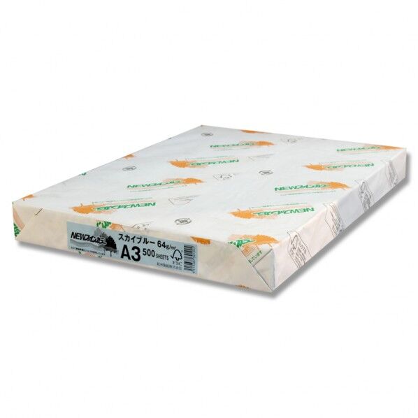 北越コーポレーション コピー用紙 NEWファインカラー A3 スカイブルー 297×420mm 007574608 500枚