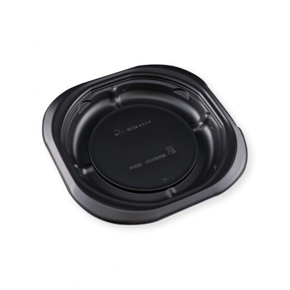 リスパック プレート容器 バイオデリカ サラエル 本体 M23B 黒 226×226×32mm 004450534 50枚