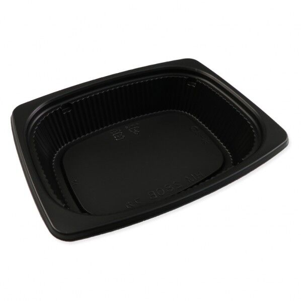 リスパック 惣菜容器 バイオデリカ 本体 HM 280BZ深 RHIF778 黒 外寸:165×128×高37mm 004460512 50個