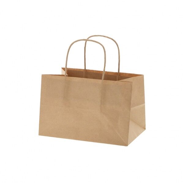 手提げ紙袋 オブロングバッグ 23-15 未晒無地