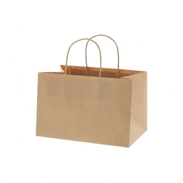 手提げ紙袋 オブロングバッグ 26-17 未晒無地