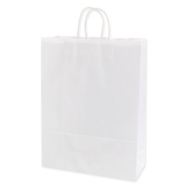 手提げ紙袋 25チャームバッグ カスタム判 E晒白無地