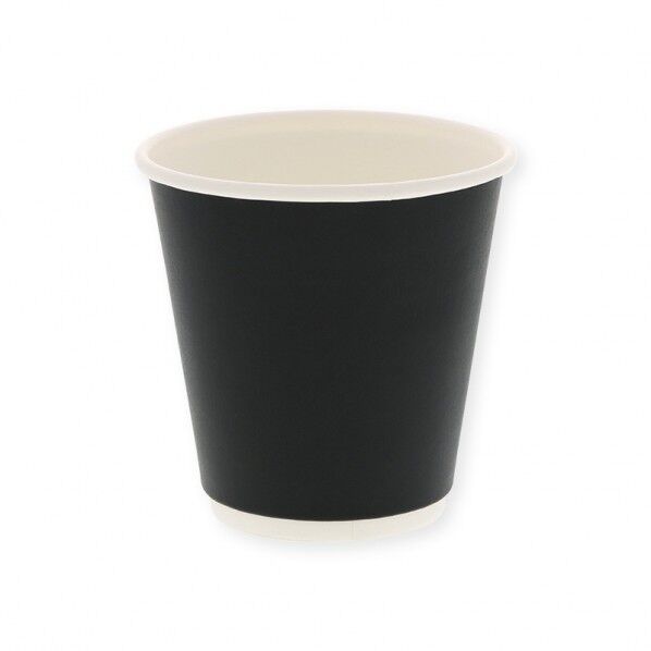 紙コップ 断熱二重黒無地カップ 10オンス 90mm口径