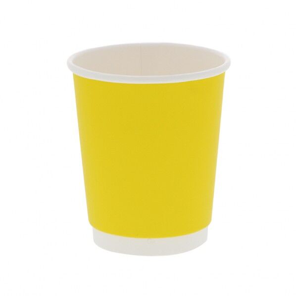 紙コップ 断熱二重イエローカップ 8オンス 80mm口径 ZE08-D-YELLOW