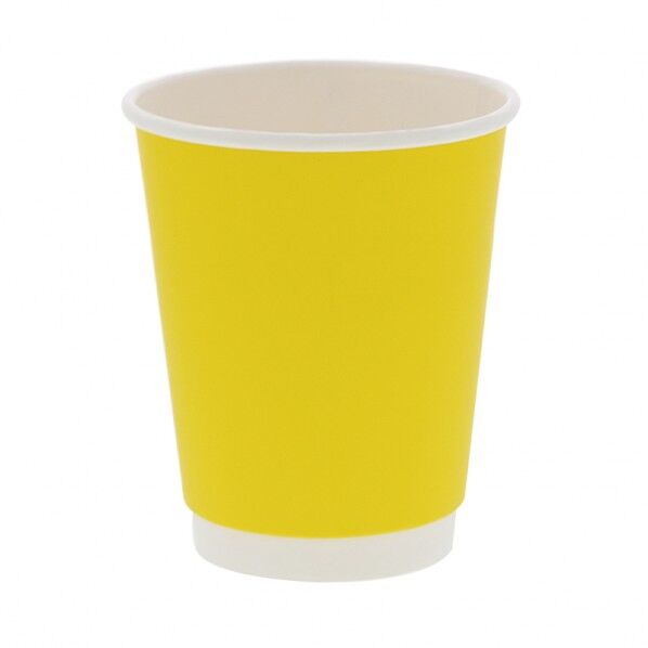 紙コップ 断熱二重イエローカップ 12オンス 90mm口径 ZE12-D-YELLOW