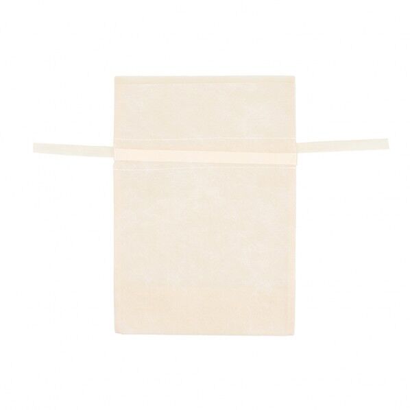 不織布製巾着袋 Fバッグ Wシャンテタイプ S 無地アイボリー