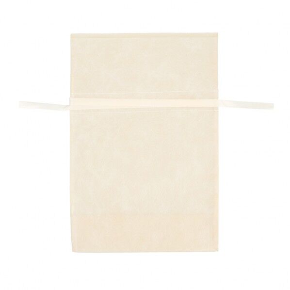 不織布製巾着袋 Fバッグ Wシャンテタイプ M 無地アイボリー