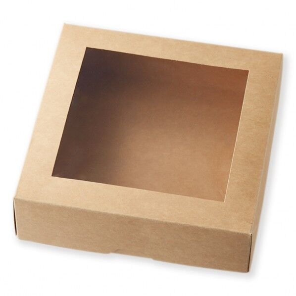 窓付ランチボックス 18-18 未晒無地