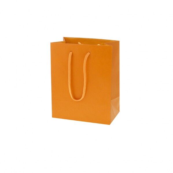 手提げ紙袋 カラーチャームバッグ 20-12 オレンジ