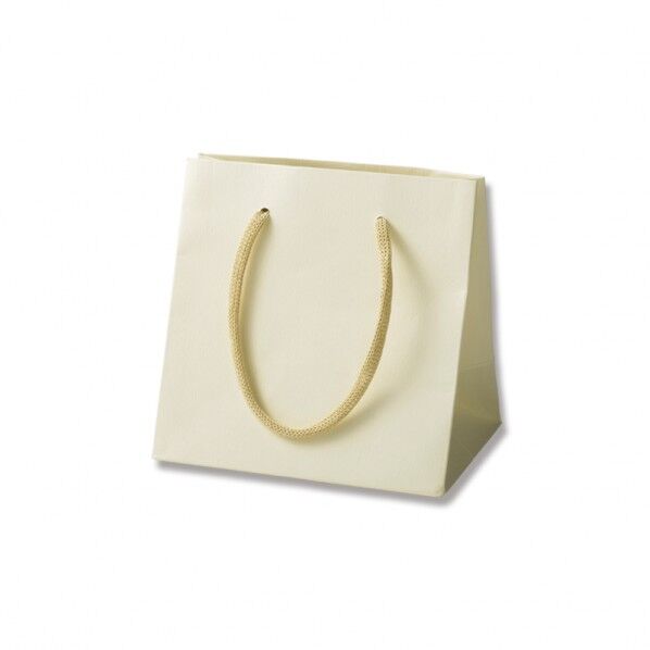 手提げ紙袋 カラーハンドルバッグ MW クリーム