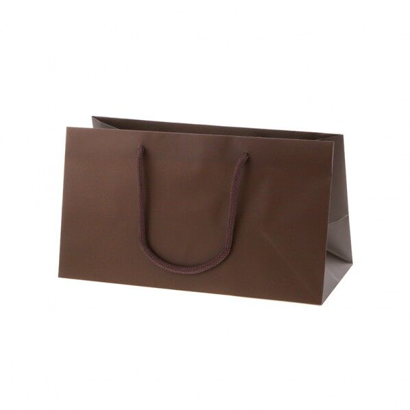 手提げ紙袋 ブライトバッグ 30．5-14 チョコブラウン（マットタイプ）