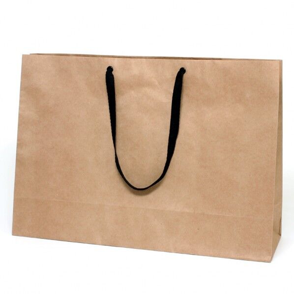 手提げ紙袋 ファッションバッグ LLワイド 未晒無地