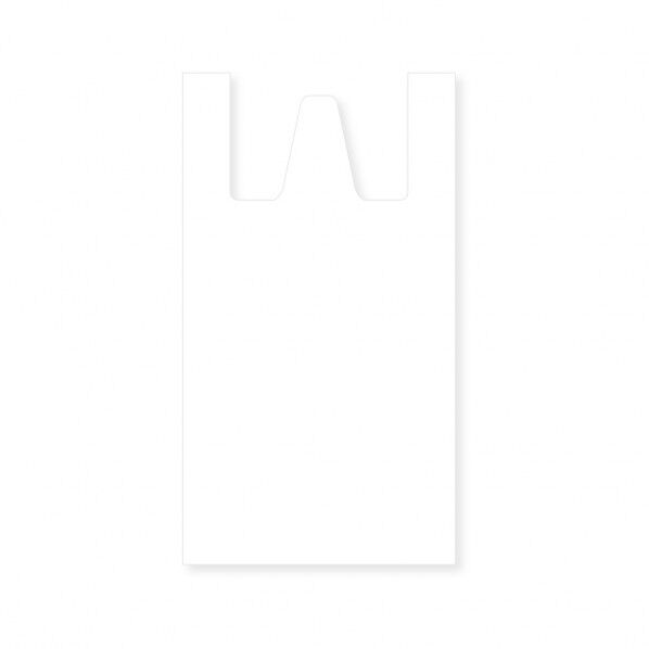 持ち手付き再生原料ポリ袋 無地 白 15L