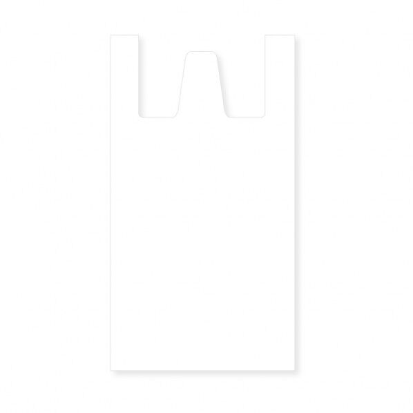 持ち手付き再生原料ポリ袋 無地 白 20L