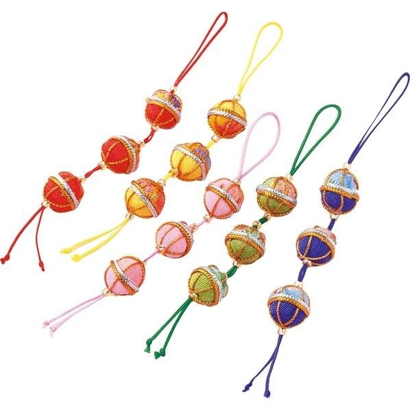 Panami 京ちりめん 五色の根付キット 三連まり