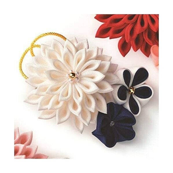 ちりめん細工キット 正絹つまみ細工 煌めきのブローチ