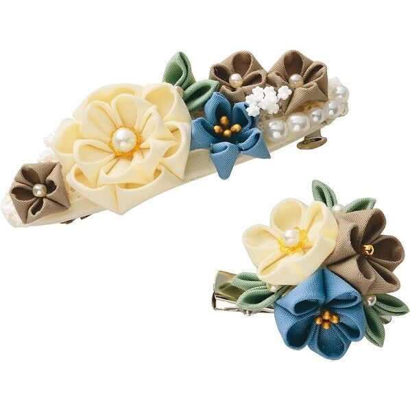 タカギ繊維 Panami 手芸キット 普段づかいのつまみ細工バレッタとブローチ