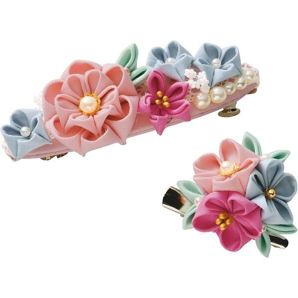 タカギ繊維 Panami 手芸キット 普段づかいのつまみ細工バレッタとブローチ