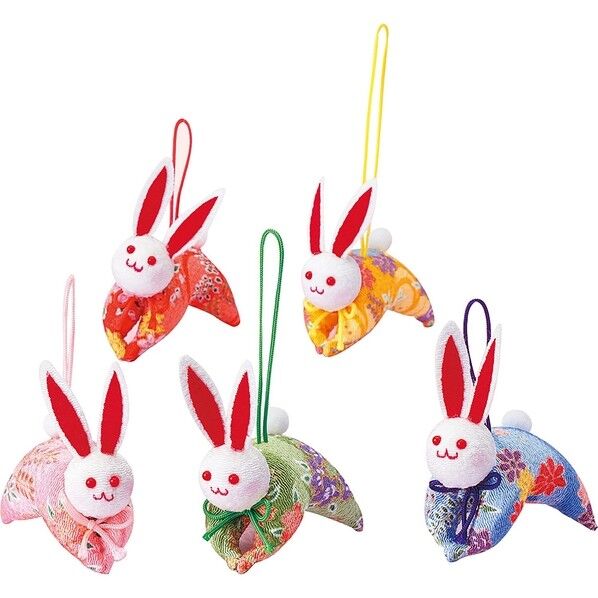 Panami 京ちりめん 五色の根付キット ウサギ