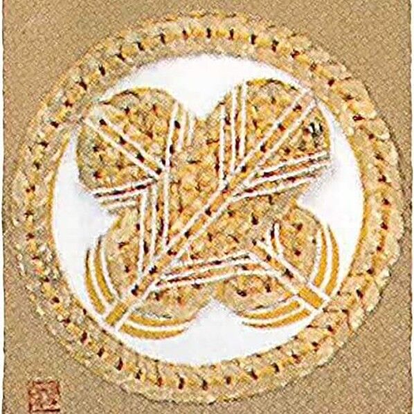 panami 「コイン手芸」家紋シリーズ No.1丸に違い鷹の羽