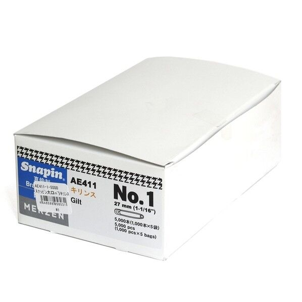 マーゼンプロダクツ MERZEN 【お徳用】スナッピン 安全ピン キリンス仕上げ 27mm ゴールド AE411-1-5000 1箱