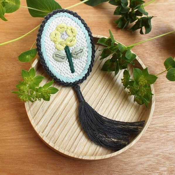 Piece ピース(Piece) 刺しゅうキット 「K.omono ichirin frame brooch」 マルチ PHC-116-2 1袋