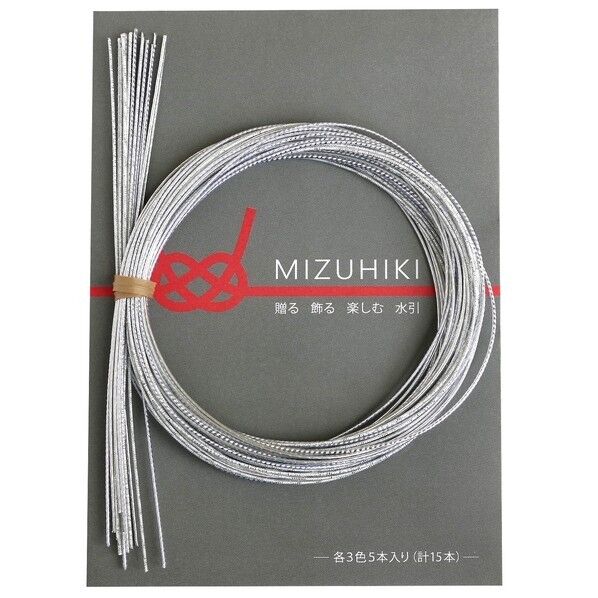 Piece piece MIZUHIKI 水引アソートセット リーフレット付 長さ90×幅1×高さ1mm 白銀 PHC-100-21 1袋