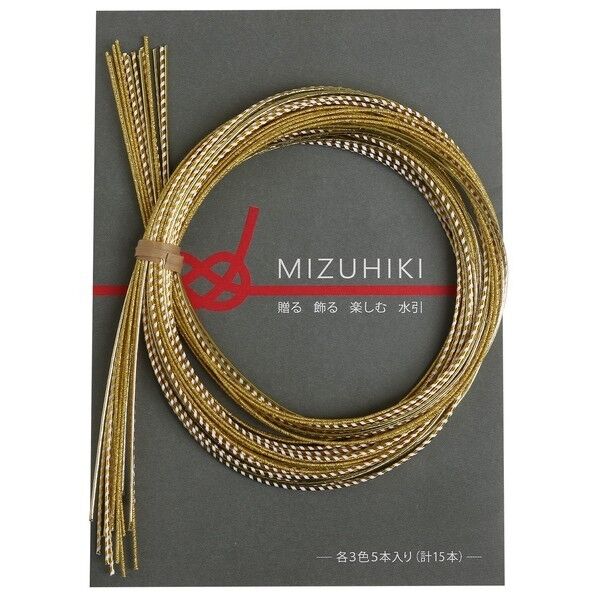 Piece piece MIZUHIKI 水引アソートセット リーフレット付 長さ90×幅1×高さ1mm 黄金 PHC-100-20 1袋