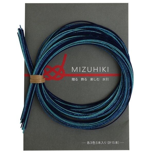Piece piece MIZUHIKI 水引アソートセット リーフレット付 長さ90×幅1×高さ1mm 碧 PHC-100-12 1袋