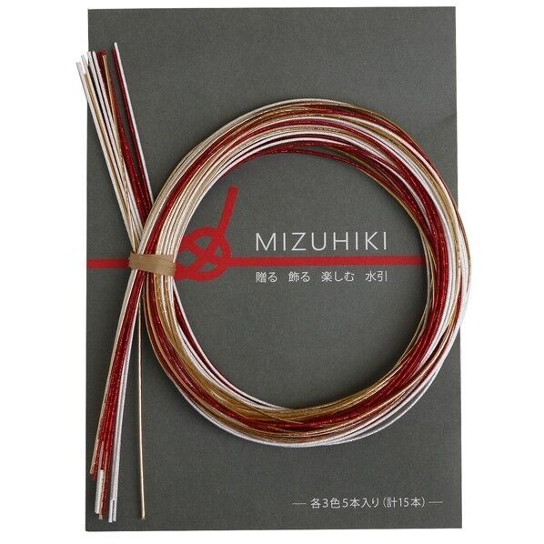 Piece piece MIZUHIKI 水引アソートセット リーフレット付 長さ90×幅1×高さ1mm 紅白 PHC-100-1 1袋