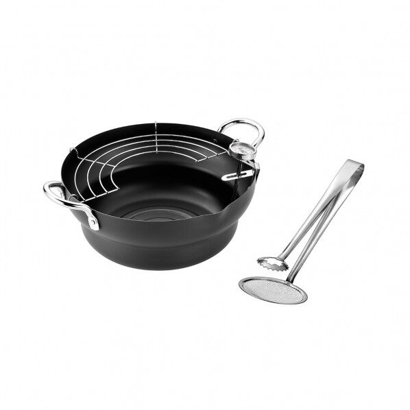 共柄天ぷら鍋24cm温度計・トング