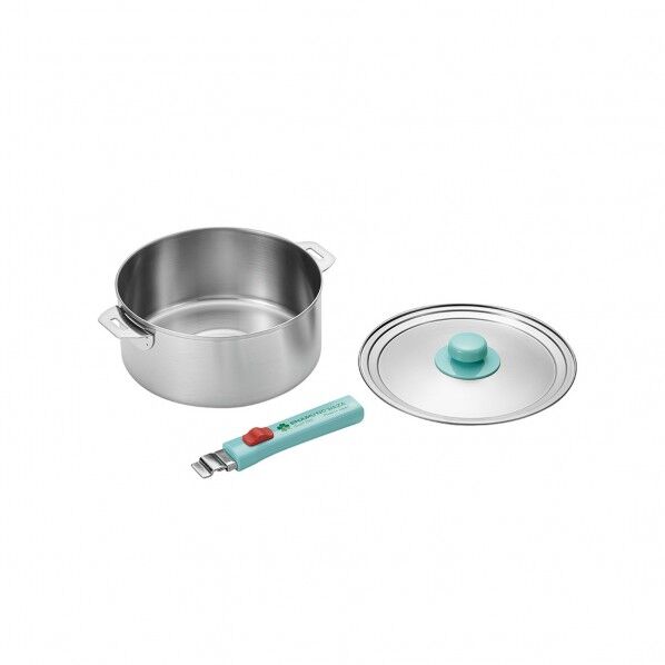 ステンレス鍋20cm・着脱ハンドル・蓋付