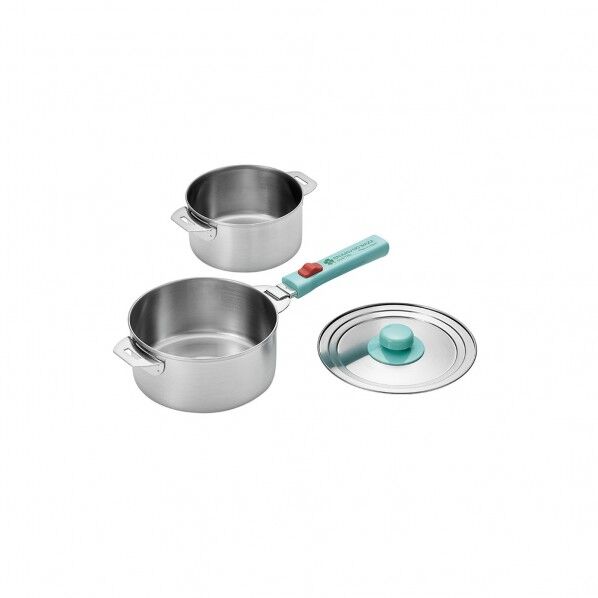 ステンレス鍋14&16cm・ハンドル・蓋付