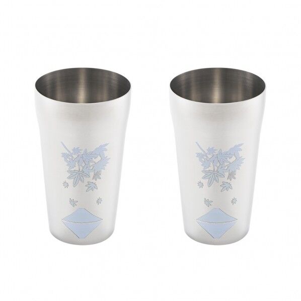 感温ステンレスタンブラー420ml 2P紅葉