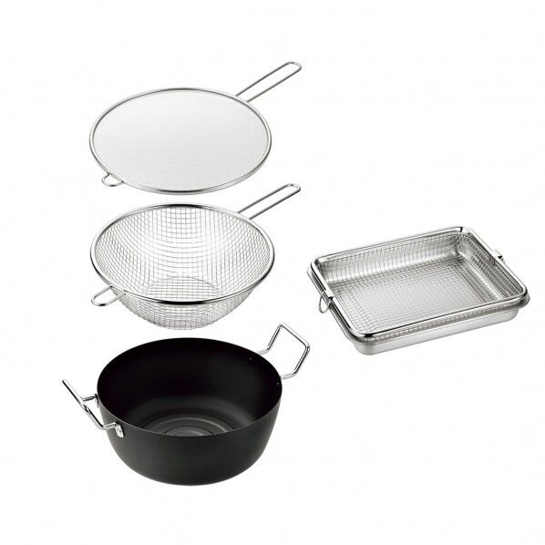 テンフﾟラ鍋22cmフライヤーカﾞートﾞサﾞルハﾞット