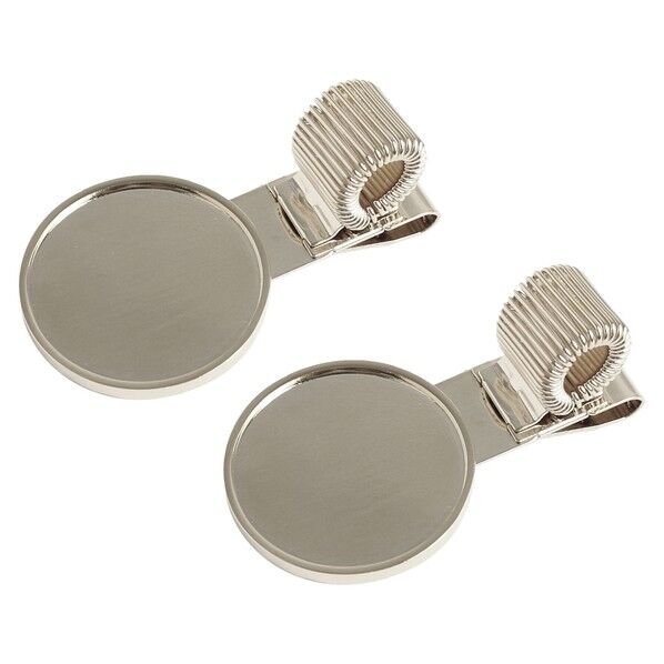 日本紐釦貿易 クリップペンホルダー ミール皿付き W47.5×H27mm シルバー 10個