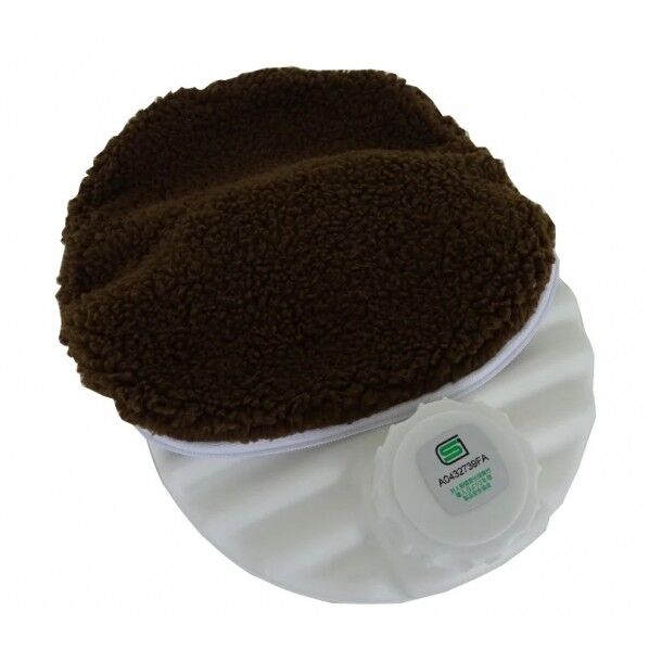 萬年 ポリ湯たんぽ650mlカバー付 ホワイト MY-7012 1個