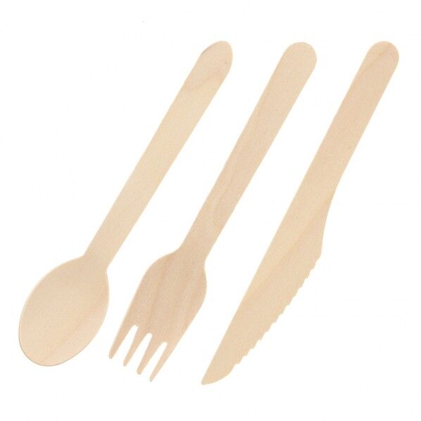 木製カトラリー3点セット 160mm 5438