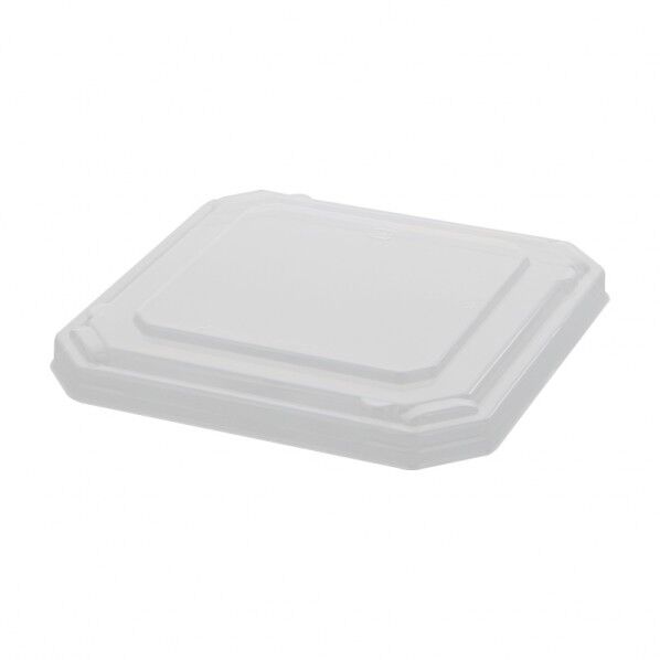 アクタ 弁当容器 ワン折重隅切 嵌合蓋 50K 透明 外寸:151×151×5mm 004430007 50枚