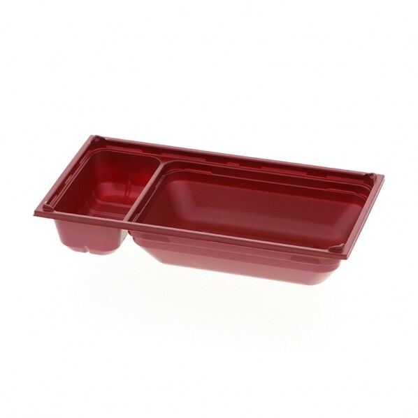 アクタ 弁当容器 ワン折重 底 73×38B 赤 組立後外寸:217×116×50mm/深さ43mm 004430028 50枚