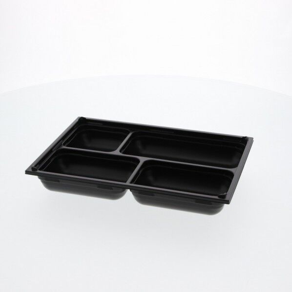 アクタ 弁当容器 ワン折重 底 81×55 SP-4 黒 組立後外寸:243×166×45mm/深さ35mm 004430085 25枚