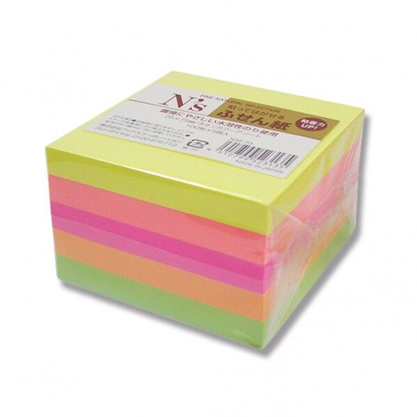 N’sふせん紙 75×75 5冊入 NSF-73 蛍光色アソート